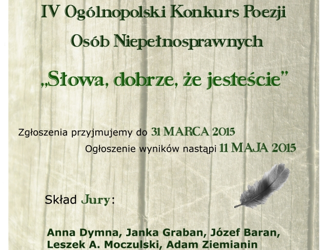 fragment plakatu konkursu poezji organizowanego przez Republikę Marzeń