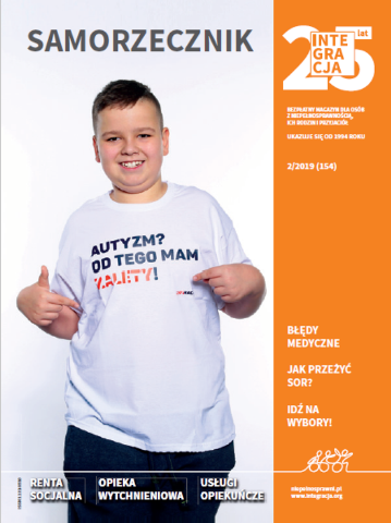okładka magazynu Integracja 2/2019 z Janem Gawrońskim, 13-letnim samorzecznikiem ze spektrum autyzmu
