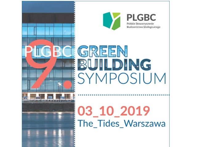 plakat na górze logo PLGBC pod spodem green building symposium 03_10_2019 teh tides Warszawa