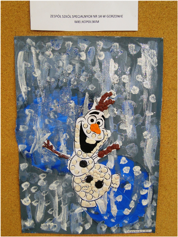 kartka z bałwankiem Olafem z bajki Kraina lodu