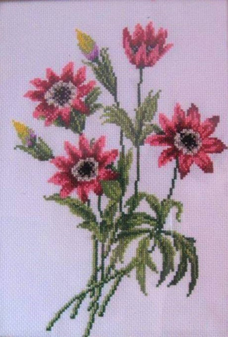 haftowane kwiaty