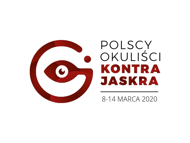 Logo akcji Polscy Okuliści Kontra Jaskra i data: 8-14 marca 2020