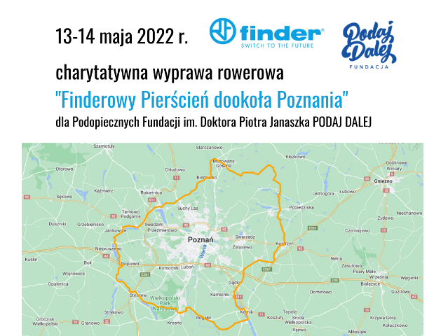 Mapka zaznaczonej trasy rowerowej dookoła Poznania